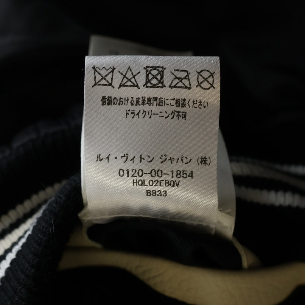 LOUIS VUITTON(ルイヴィトン) 24SS LEATHER NYLON VARSITY JACKET 1AFAGL RM241M BQV HQL02E シグネチャー バーシティー アームダミエロゴ スタジアムジャケット