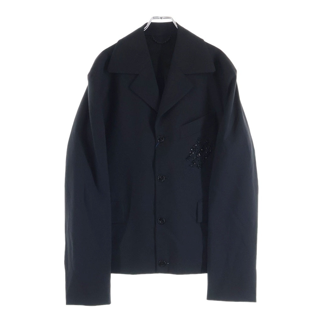 LOUIS VUITTON(ルイヴィトン) EMBROIDERED WOOL SIGNATURE BLOUSON 1AFVWV RM251MF SQH HSFB4E エンブロイダリーシグネチャーブルゾン ブラック