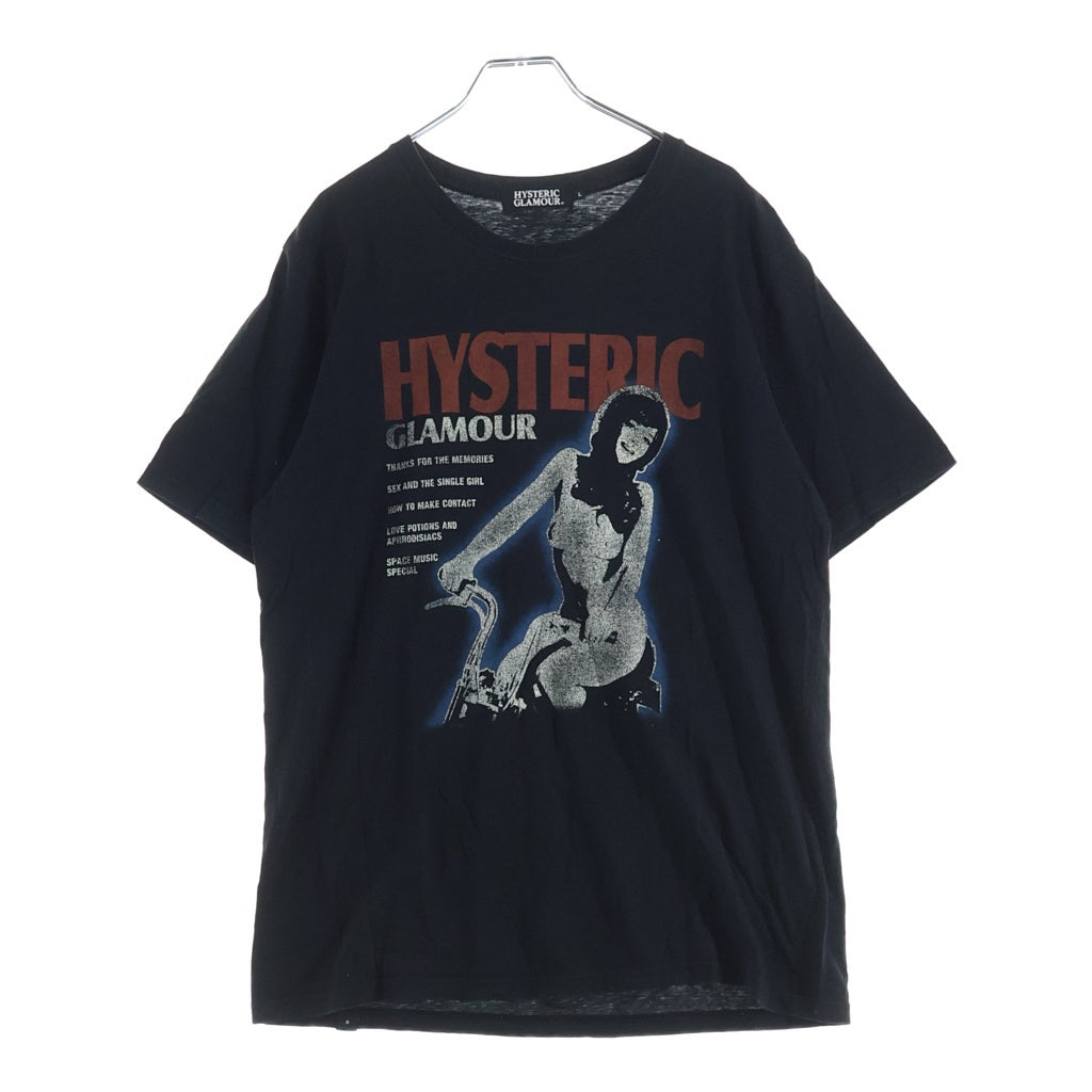 HYSTERIC GLAMOUR(ヒステリックグラマー) BIKE GIRL バイク ガール 両面プリント 半袖Tシャツ ブラック 0292CT16
