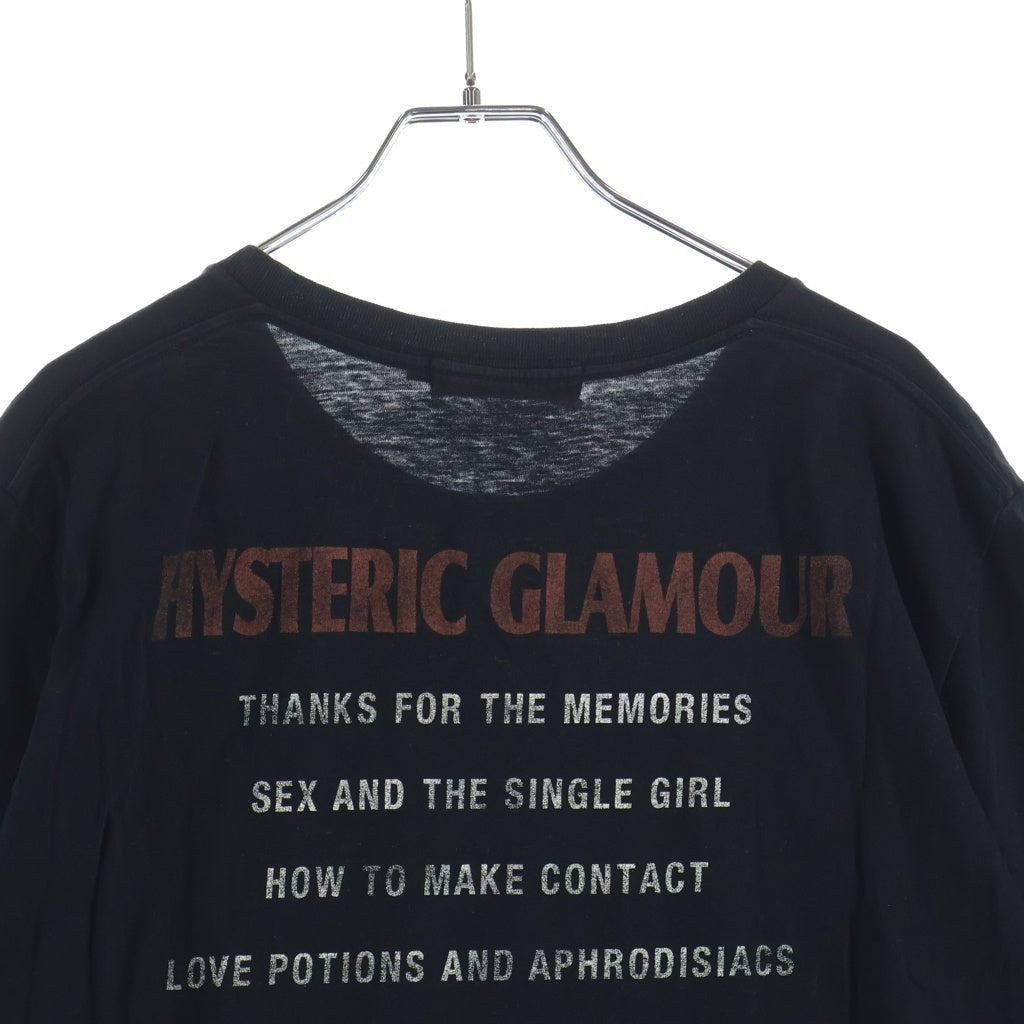 HYSTERIC GLAMOUR(ヒステリックグラマー) BIKE GIRL バイク ガール 両面プリント 半袖Tシャツ ブラック 0292CT16