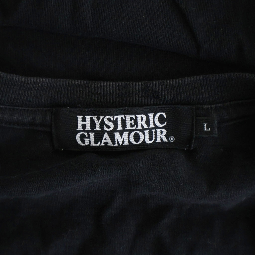 HYSTERIC GLAMOUR(ヒステリックグラマー) BIKE GIRL バイク ガール 両面プリント 半袖Tシャツ ブラック 0292CT16