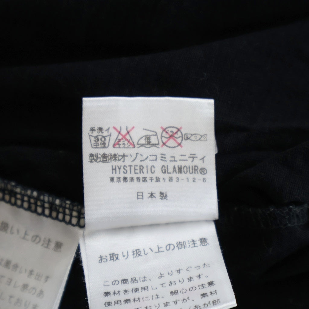 HYSTERIC GLAMOUR(ヒステリックグラマー) BIKE GIRL バイク ガール 両面プリント 半袖Tシャツ ブラック 0292CT16