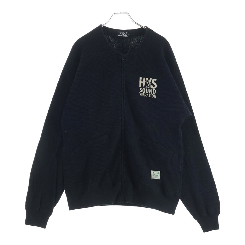 HYSTERIC GLAMOUR(ヒステリックグラマー) SOUND VIBRATION HYS GIRL 両面プリント ジップアップ ニット カーディガン ブラック 02193CJ03