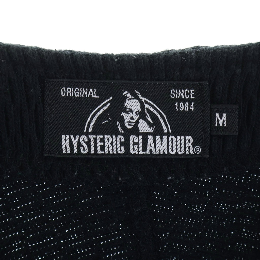 HYSTERIC GLAMOUR(ヒステリックグラマー) SOUND VIBRATION HYS GIRL 両面プリント ジップアップ ニット カーディガン ブラック 02193CJ03