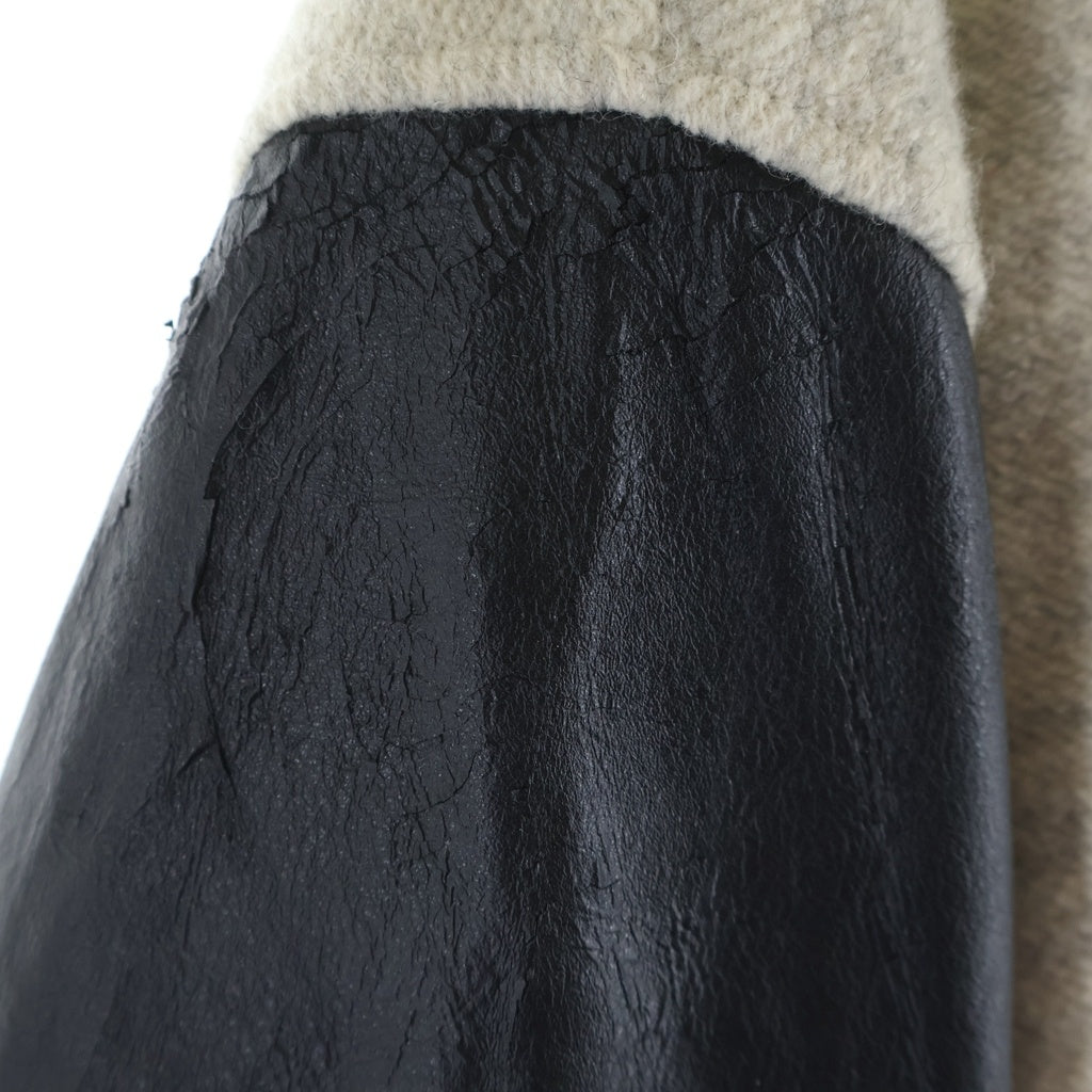 HYSTERIC GLAMOUR(ヒステリックグラマー) 14AW ARM LEATHER STADIUM JACKET アームレザー スタジャン グレー/ブラック 0243CJ01