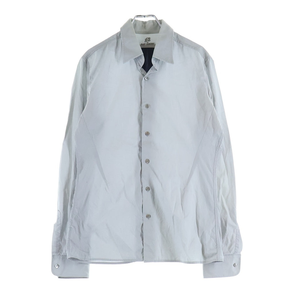 RAF SIMONS(ラフシモンズ) STITCH BUTTON DOWN L/S SHIRT 刺繍ロゴ ステッチボタンダウン 長袖シャツ グレー