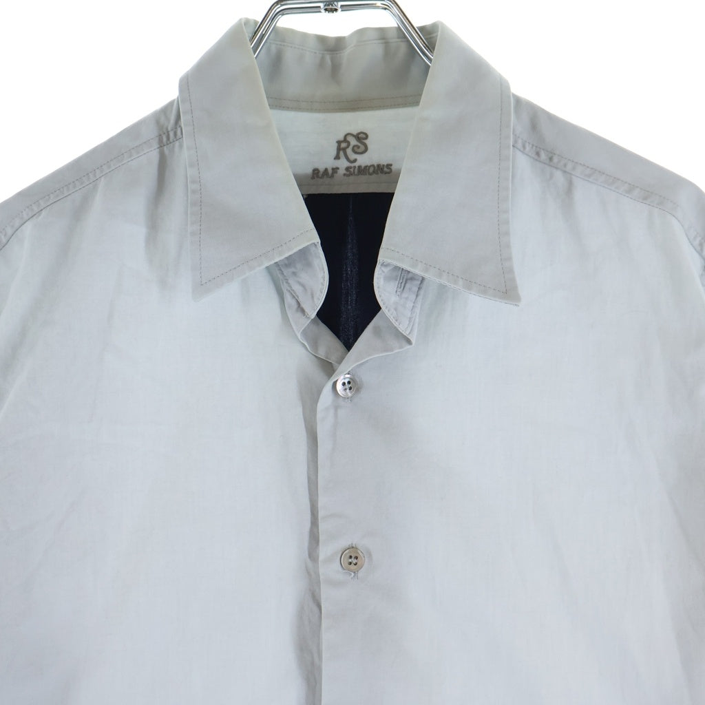 RAF SIMONS(ラフシモンズ) STITCH BUTTON DOWN L/S SHIRT 刺繍ロゴ ステッチボタンダウン 長袖シャツ グレー