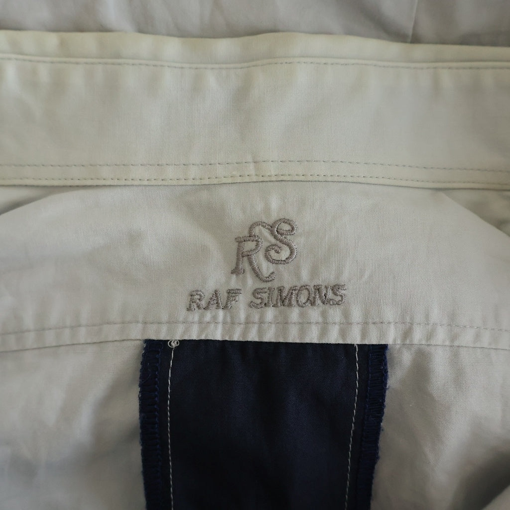 RAF SIMONS(ラフシモンズ) STITCH BUTTON DOWN L/S SHIRT 刺繍ロゴ ステッチボタンダウン 長袖シャツ グレー