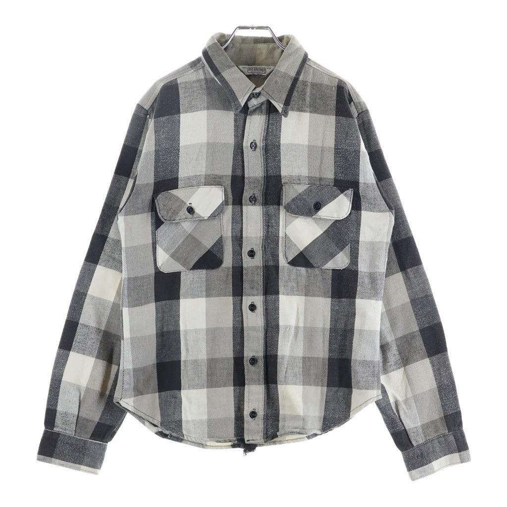 FIVE BROTHERS(ファイブブラザー) 70-80S FLANNEL CHECK L/S SHIRT フランネル チェック 長袖シャツ ブラック/ホワイト