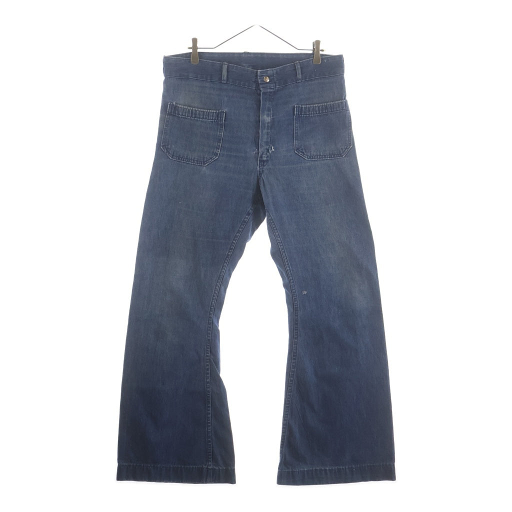 VINTAGE(ヴィンテージ) 70S SEAFARER DUNGAREES (シーファーラー ダンガリーズ)42TALON SAILOR PANTS USA製 セイラー フレア デニム パンツ インディゴ 01-760-107-ER