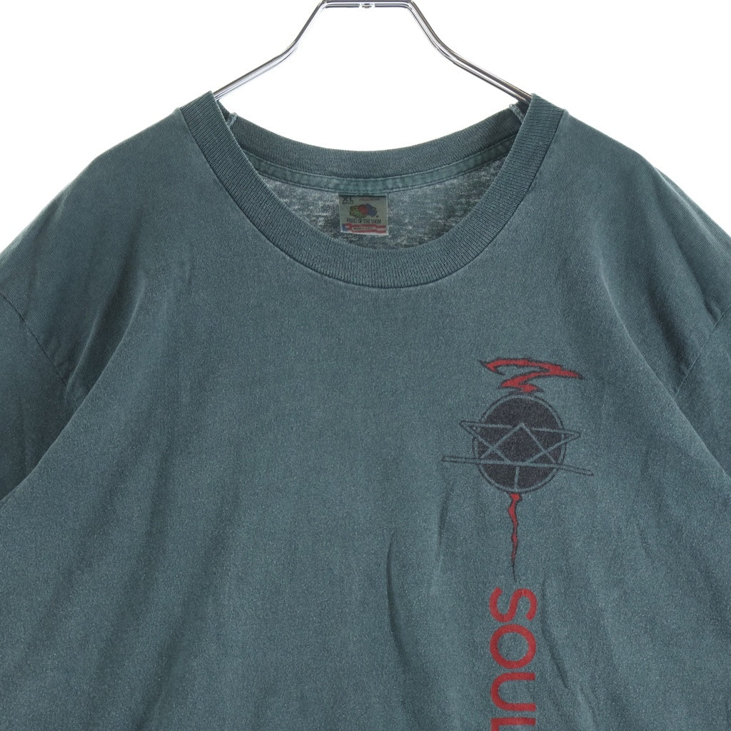 VINTAGE(ヴィンテージ) 90S SOULS AT ZERO ISEE IHURT ILAUGH ILIVE ソウルズ アット ゼロ 両面プリント半袖カットソーTシャツ グリーン
