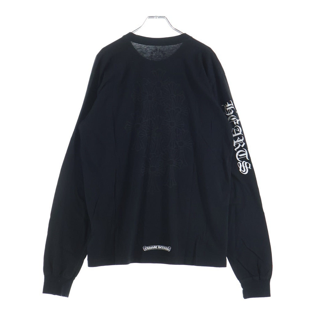CHROME HEARTS(クロムハーツ) BACK CEMETERY CROSS PRINT L/S TEE セメタリー クロス 両面プリント長袖カットソーTシャツ ブラック