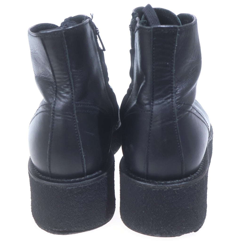 YOHJI YAMAMOTO REGULATION(ヨウジヤマモト レギュレーション) SOFT SMOOTH LEATHER LACE UP ANKLE BOOTS レザーレースアップ ブーツ ブラック B-E5 1-760-1