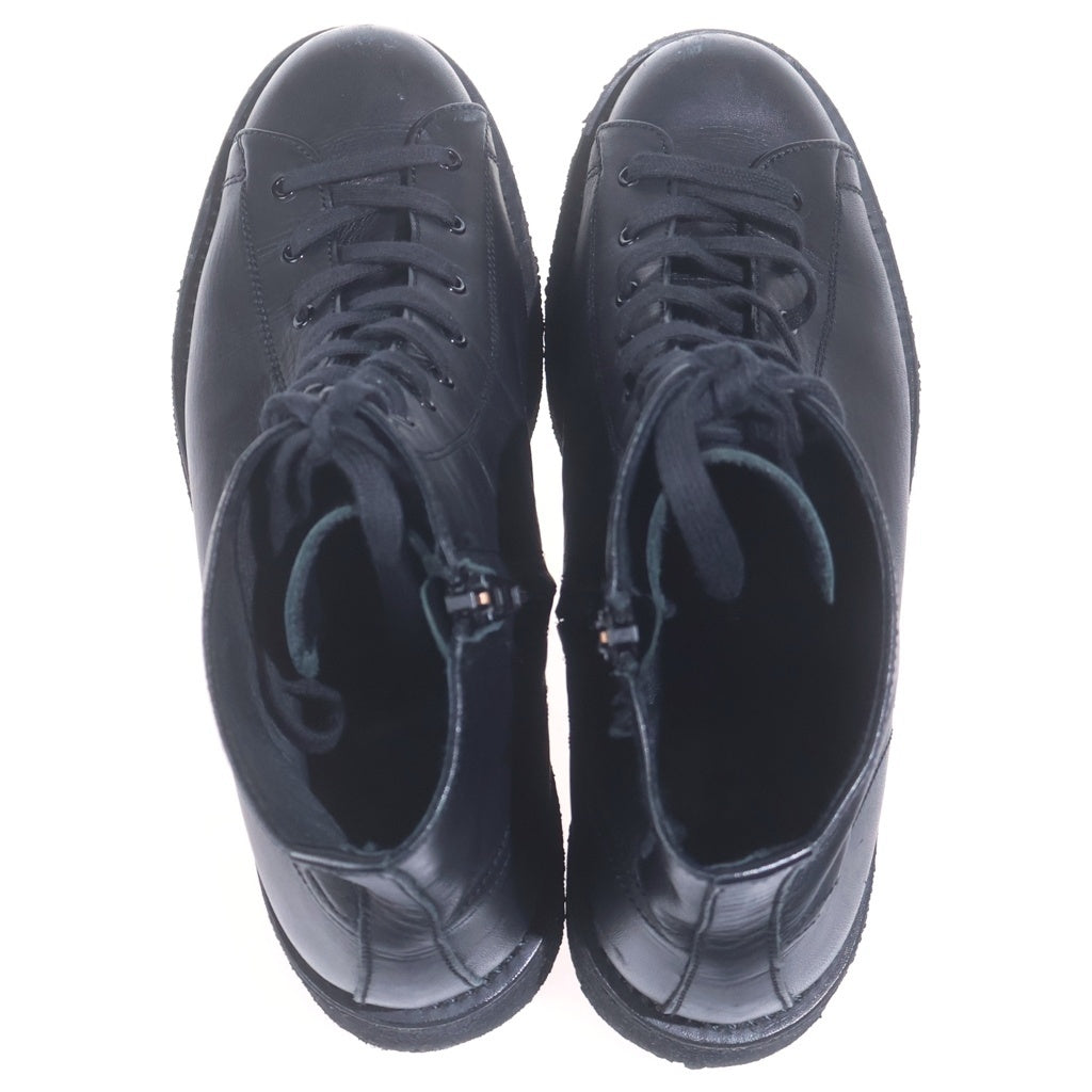 YOHJI YAMAMOTO REGULATION(ヨウジヤマモト レギュレーション) SOFT SMOOTH LEATHER LACE UP ANKLE BOOTS レザーレースアップ ブーツ ブラック B-E5 1-760-1