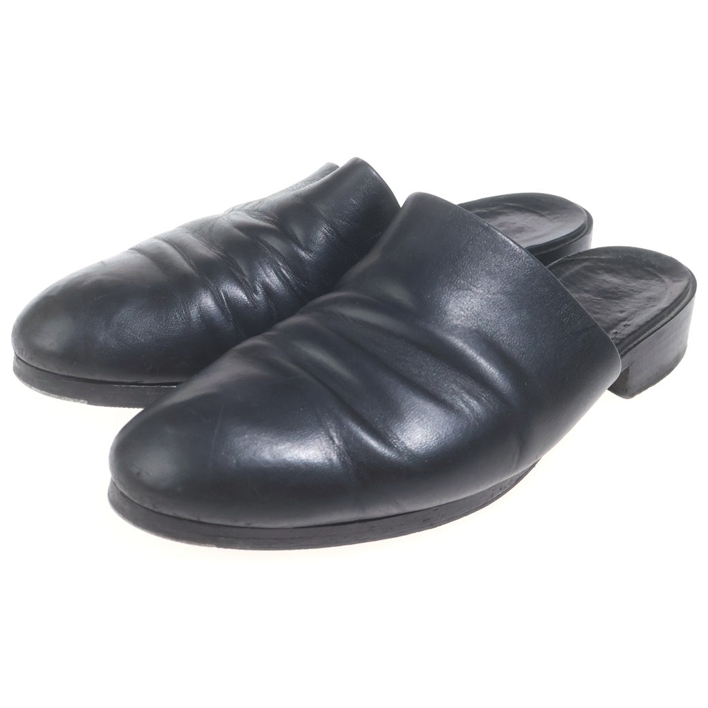 NO BRAND(ノーブランド) TACHINO CHIE GUJI LEATHER MULE SANDALS レザー ミュールサンダル ブラック