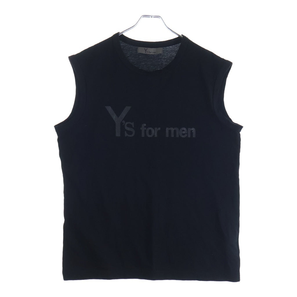 Y's for men(ワイズフォーメン) COTTON JERSEY LOGO PRINT SLEEVELESS TEE コットン天竺ロゴプリント ノースリーブTシャツ ブラック MP-T43-088