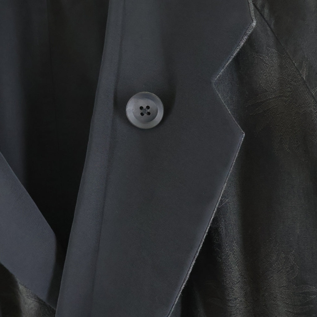Yohji Yamamoto POUR HOMME(ヨウジヤマモト プールオム) 24AW Ny C GROSGRAIN LINING PT RAGLAN COAT チェスターコート ブラック H0-C18-601