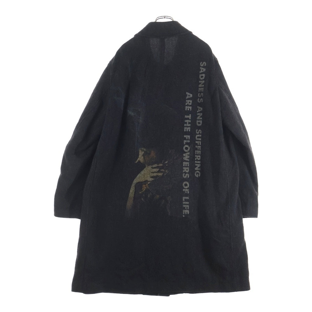 Yohji Yamamoto POUR HOMME(ヨウジヤマモト プールオム) 25AW BALMACAAN COAT SADNESS AND SUFFERING ARE THE FLOWERS OF LIFE 悲しみと苦しみは 人生の花である ステンカラーコート HM-C17-111