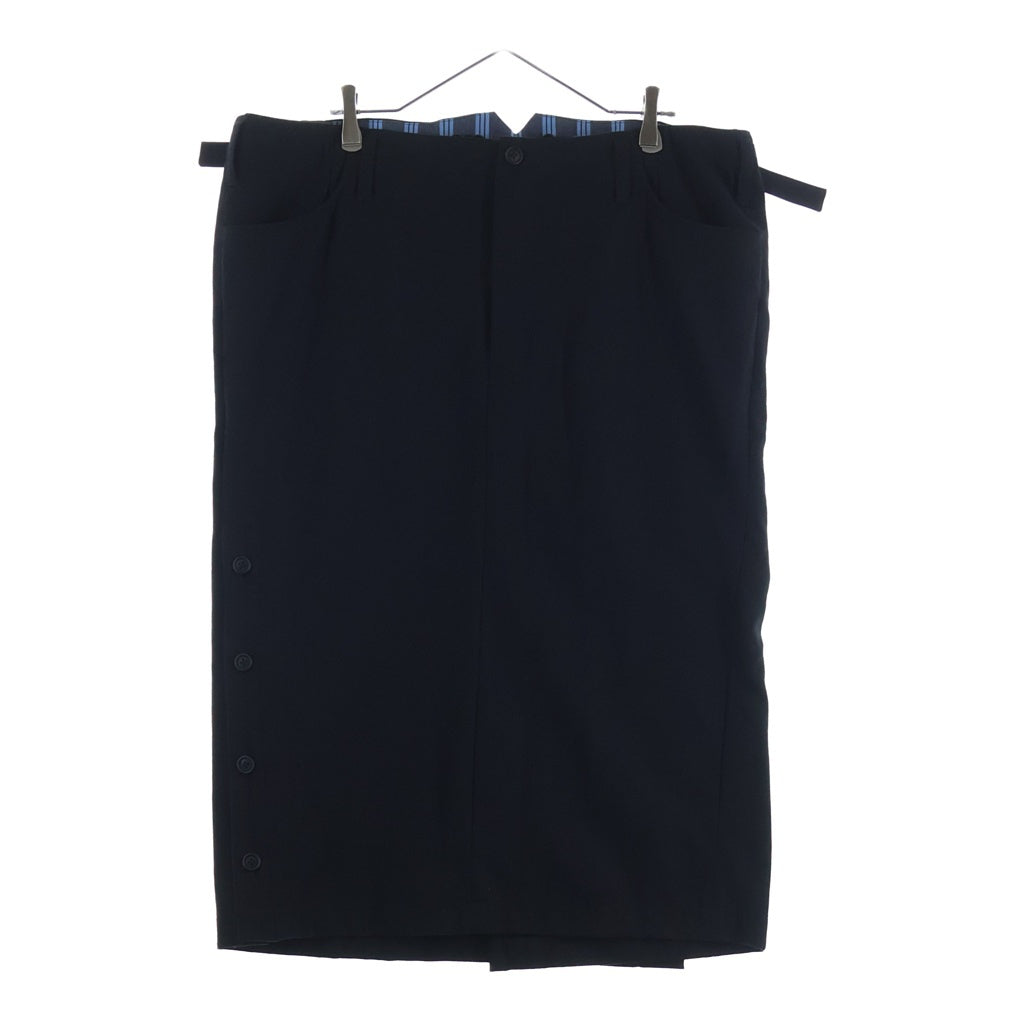Yohji Yamamoto POUR HOMME(ヨウジヤマモト プールオム) 24AW ウールギャバジン スカート ブラック レディース H0-S10-534