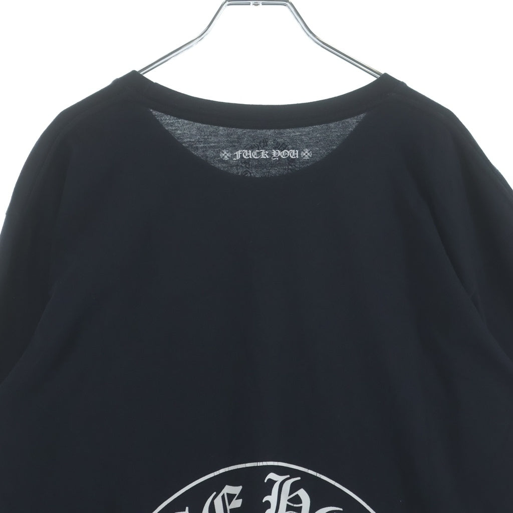 CHROME HEARTS(クロムハーツ) HORSESHOE L/S TEE バックホースシュー 袖フローラルクロス 長袖ポケットTシャツ カットソー ブラック