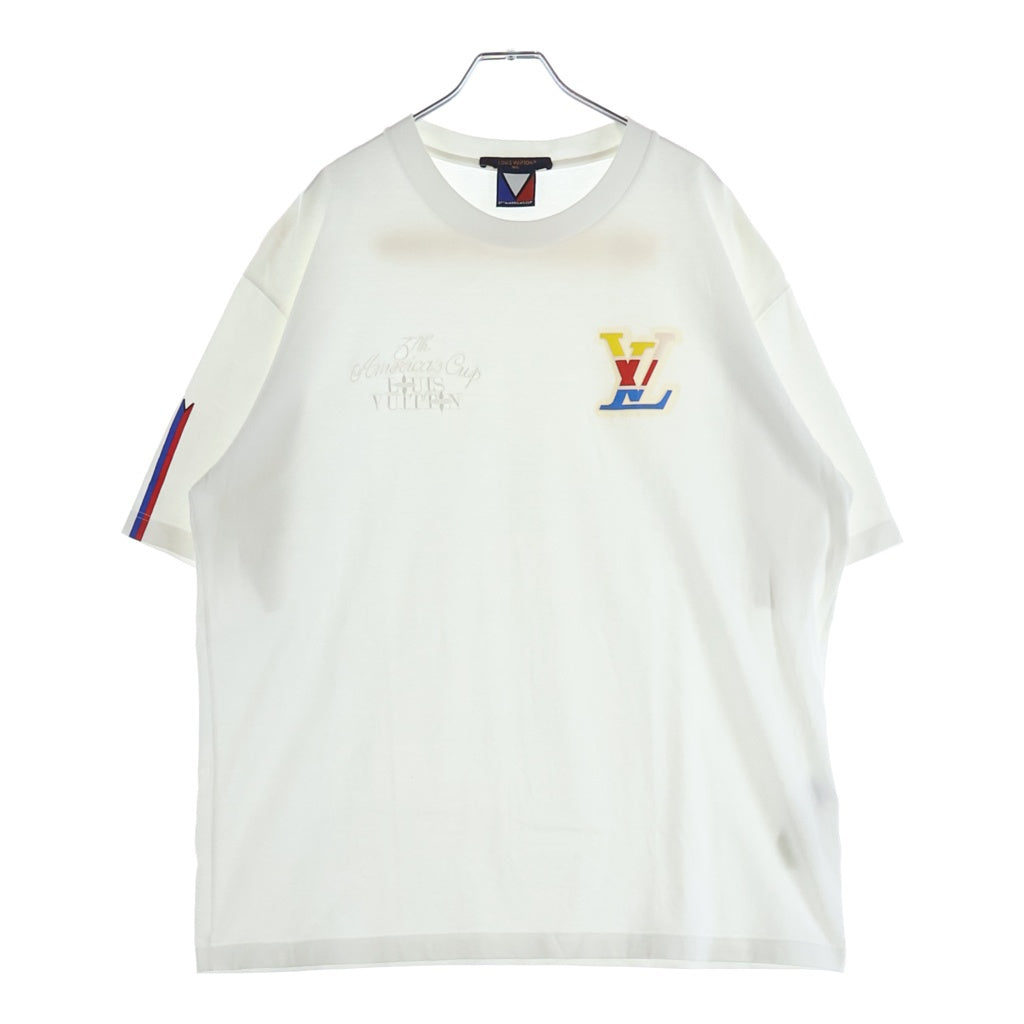 LOUIS VUITTON(ルイヴィトン) 24AW ×NBA LOGO EMBROIDERED S/S TEE 刺繍ロゴ 半袖カットソーTシャツ ホワイト RM242MH NPG HRY53W