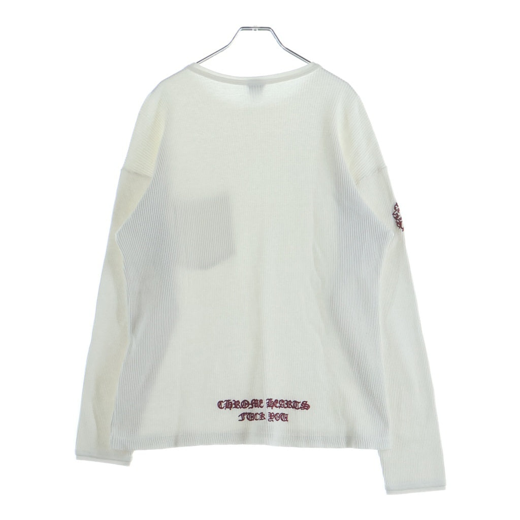 CHROME HEARTS(クロムハーツ) OLD Dagger Thermal L/S Tee FUCK YOU オールドモデル ダガー刺繍 ファックユー サーマル長袖Tシャツ ホワイト