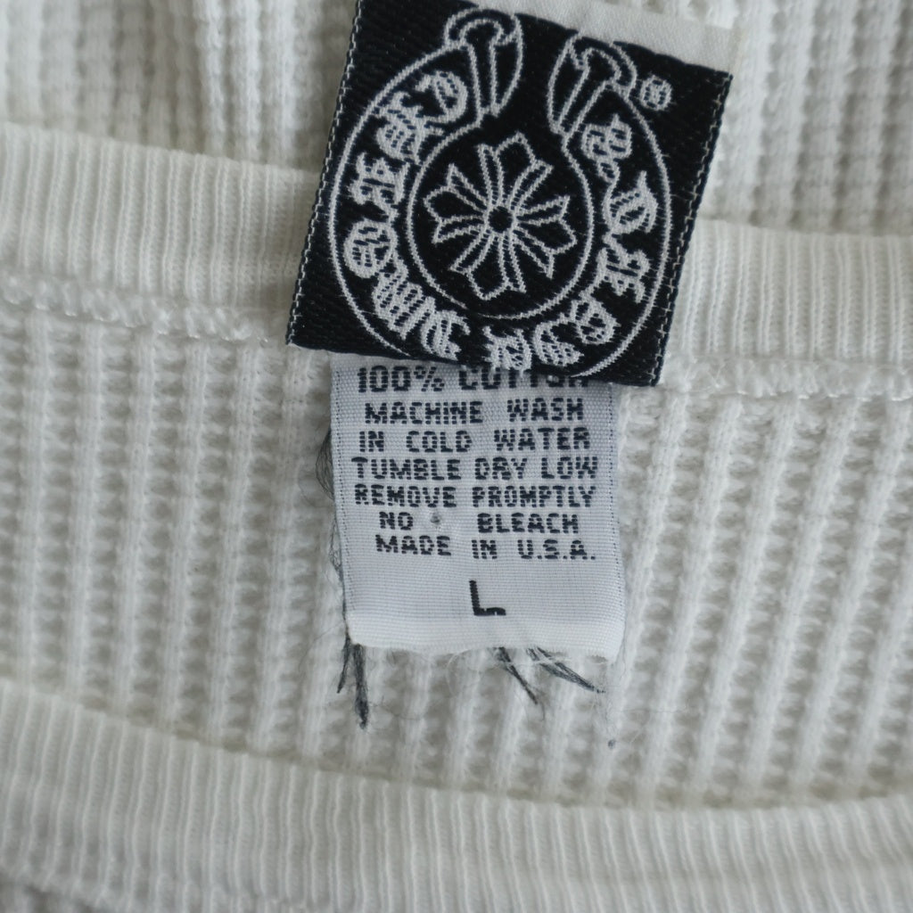 CHROME HEARTS(クロムハーツ) OLD Dagger Thermal L/S Tee FUCK YOU オールドモデル ダガー刺繍 ファックユー サーマル長袖Tシャツ ホワイト