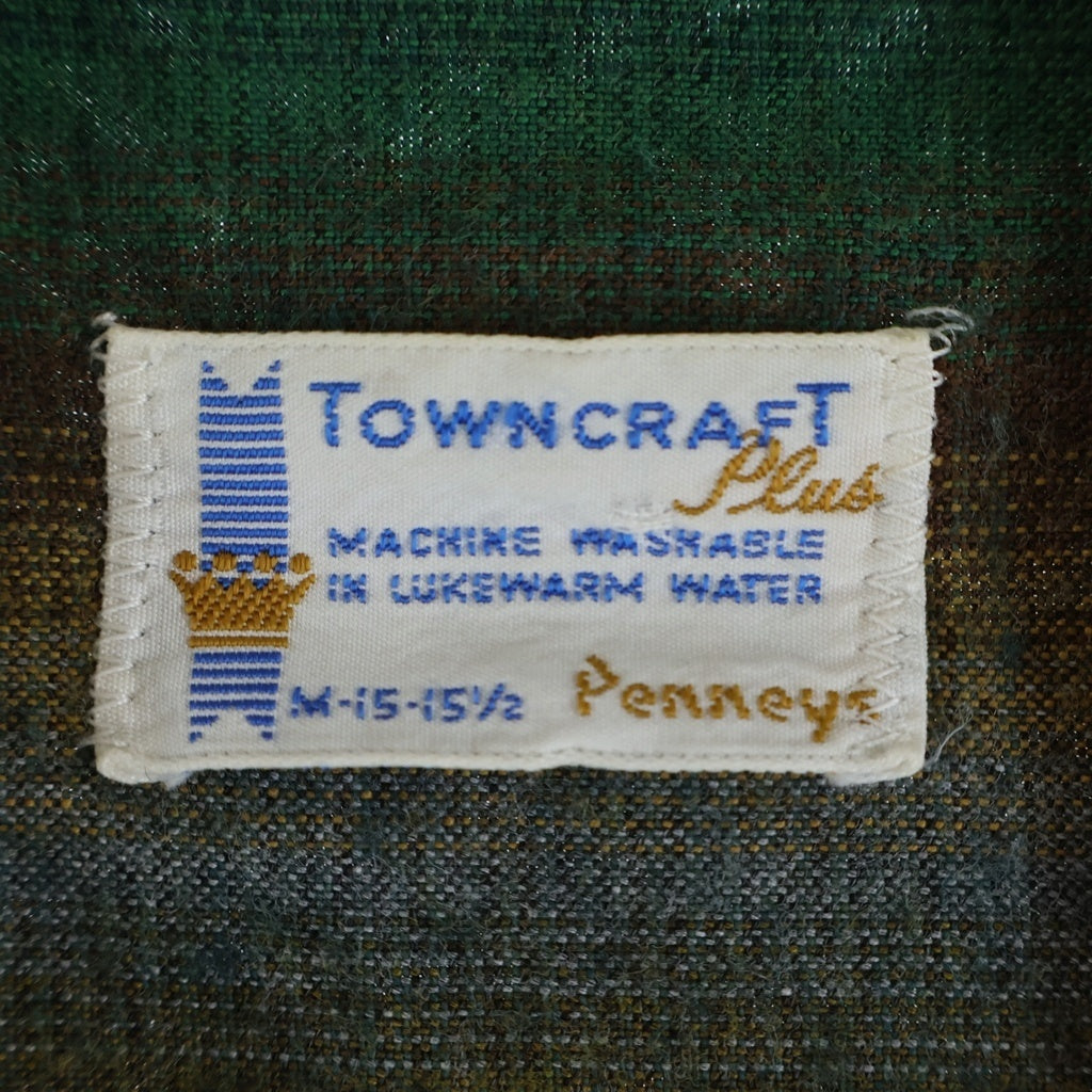 PENNEYS TOWNCRAFT(ぺニーズタウンクラフト) 60S TOWNCRAFT PLUS RYON OMBRE CHECK L/S SHIRT オンブレチェック レーヨン長袖シャツ グリーン×ブラウン
