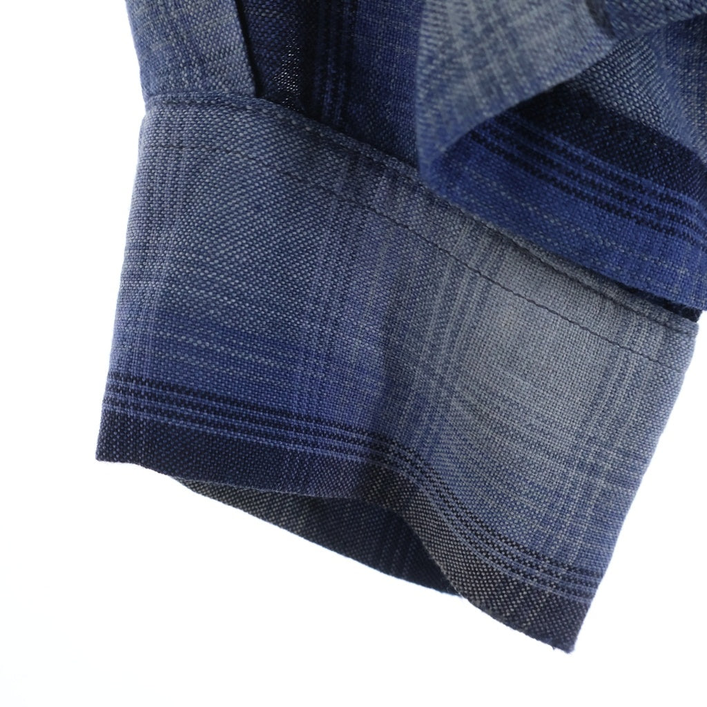VINTAGE(ヴィンテージ) 60S Golden Isle OMBRE CHECK RAYON L/S SHIRT レーヨン オンブレチェック 長袖シャツ ブラック/ブルー/ホワイト
