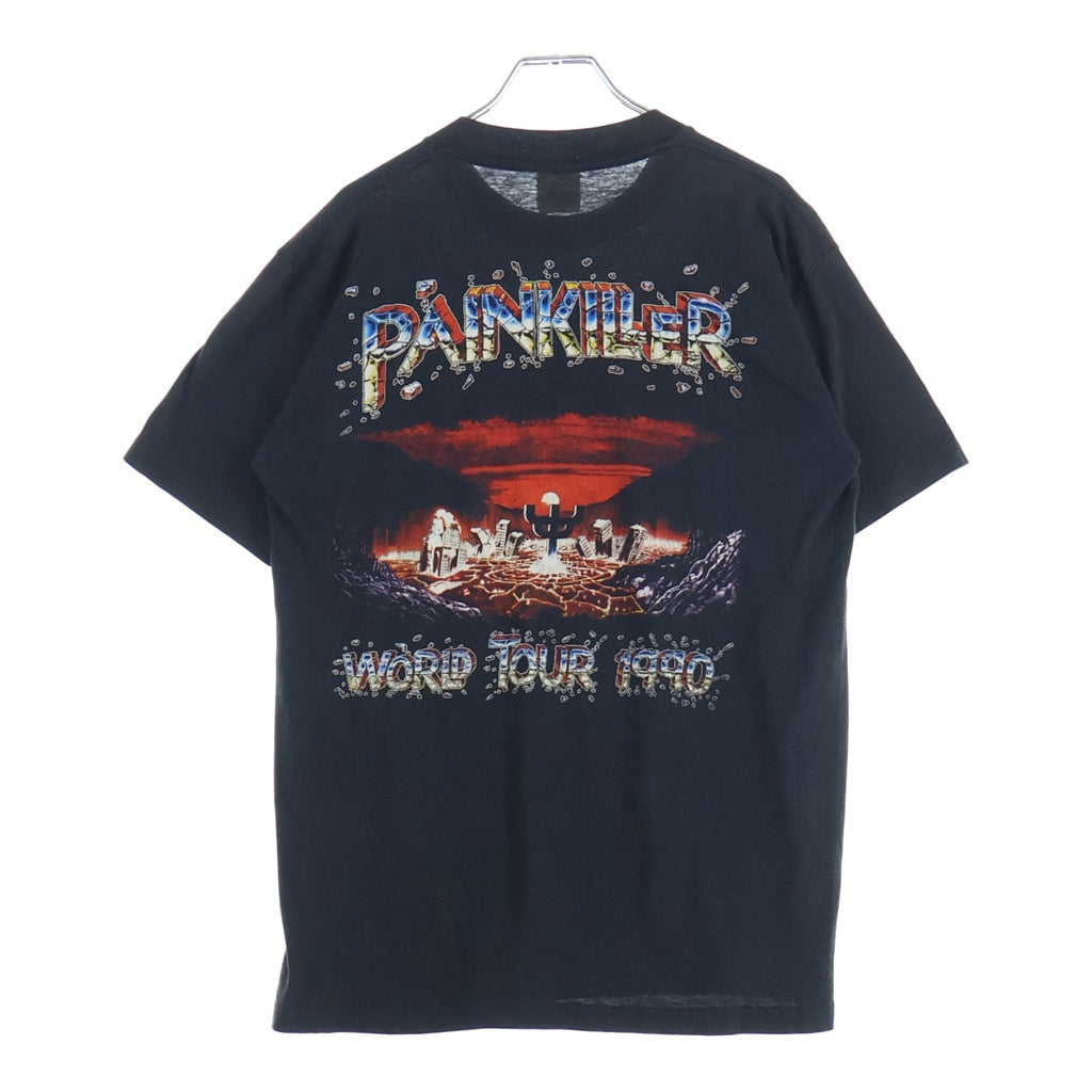 VINTAGE(ヴィンテージ) 90S JUDAS PRIEST PAINKILLER 1990 TOUR ジューダス プリースト 両面プリント半袖カットソーTシャツブラック