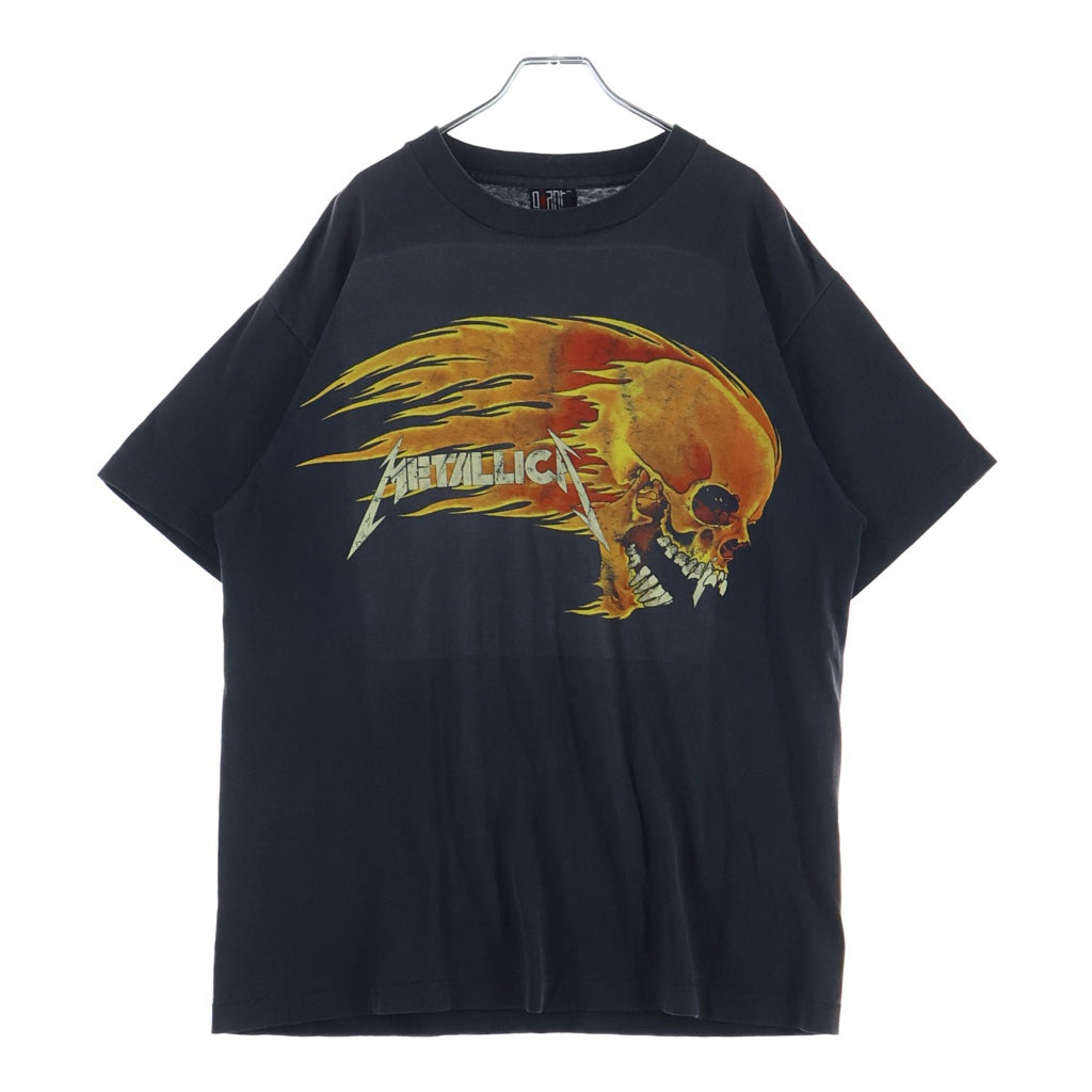 VINTAGE(ヴィンテージ) 90S METALLICA PUSHEAD SIDEFLAME SKULL TEE メタリカ パスヘッド 半袖カットソーTシャツ ブラック