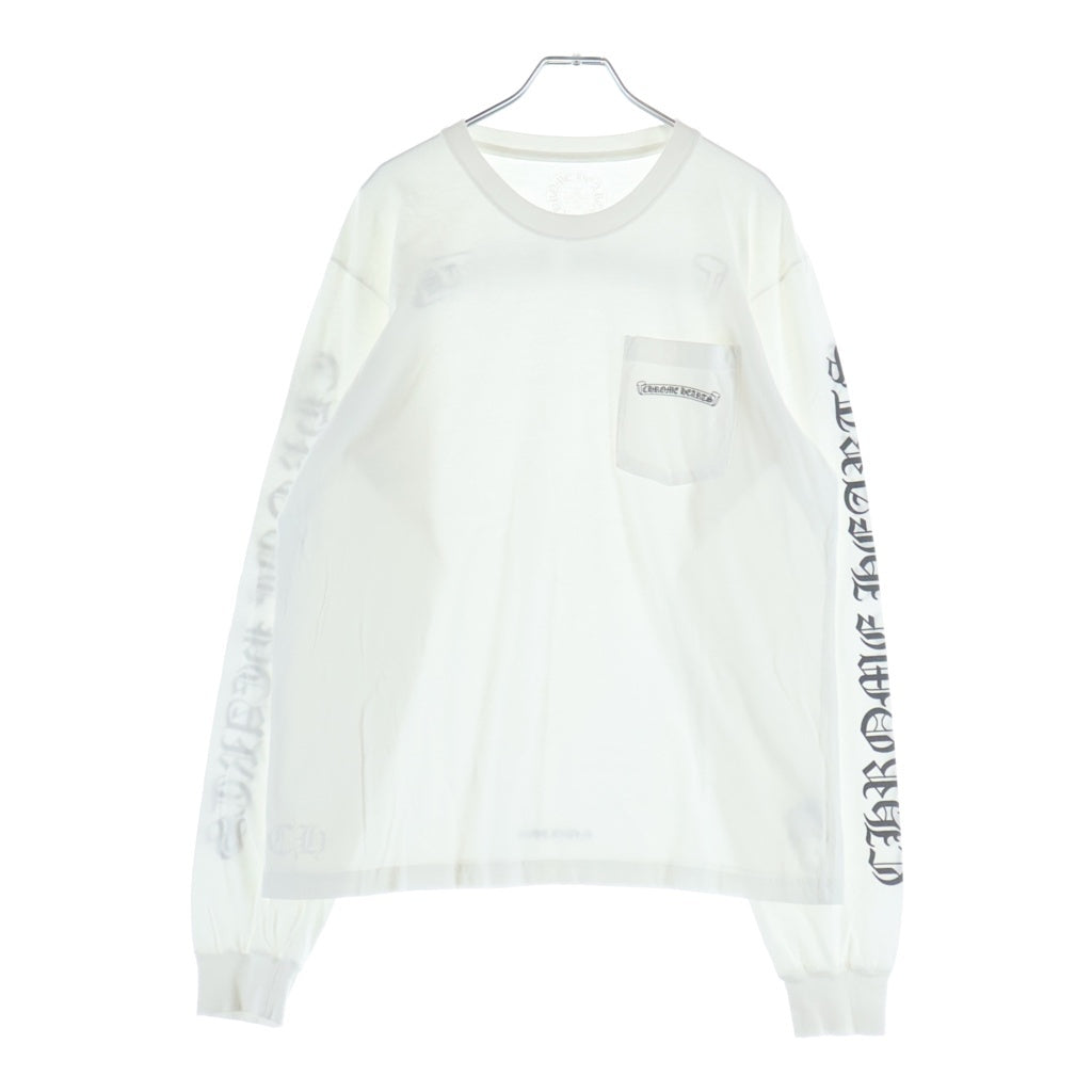 CHROME HEARTS(クロムハーツ) クロムハーツ CH SCROLL LABEL FUCKYOU L/S / スクロールラベル ファックユー アームプリント長袖Tシャツ ホワイト