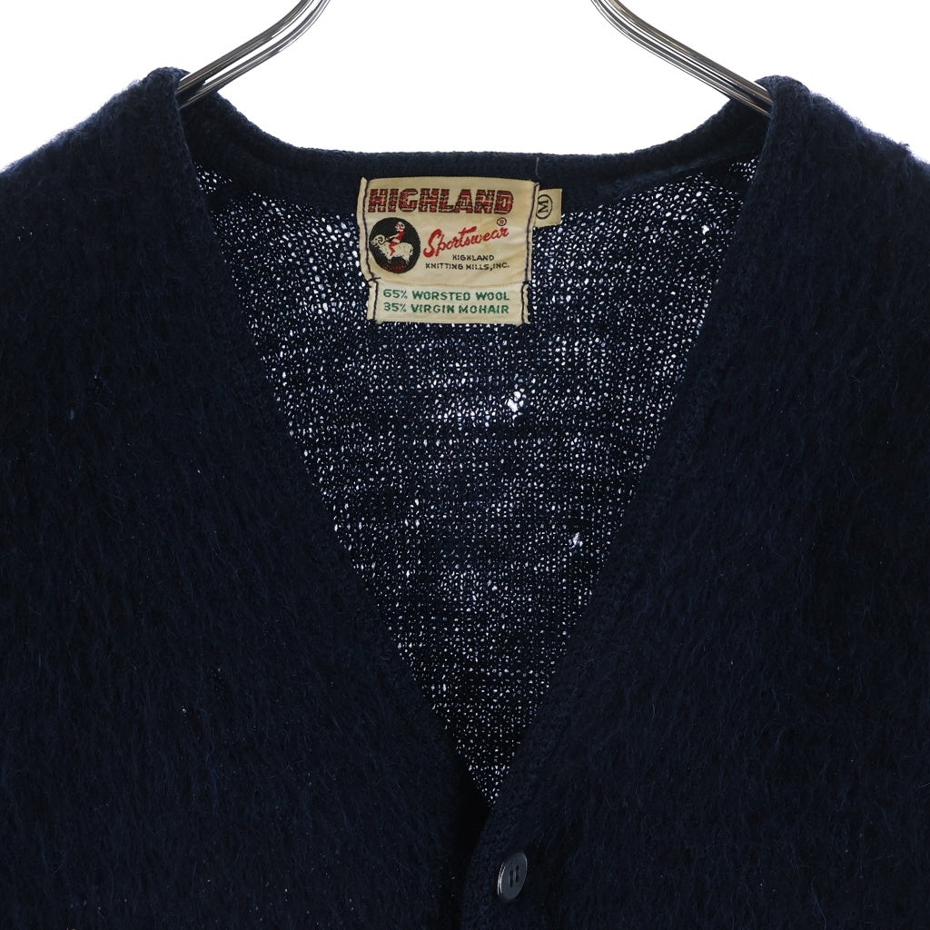 VINTAGE(ヴィンテージ) 60S HIGHLAND SPORTSWEAR (ハイランドスポーツウェア) WOOL MOHAIR CARDIGAN ウール モヘ カーディガン ネイビー