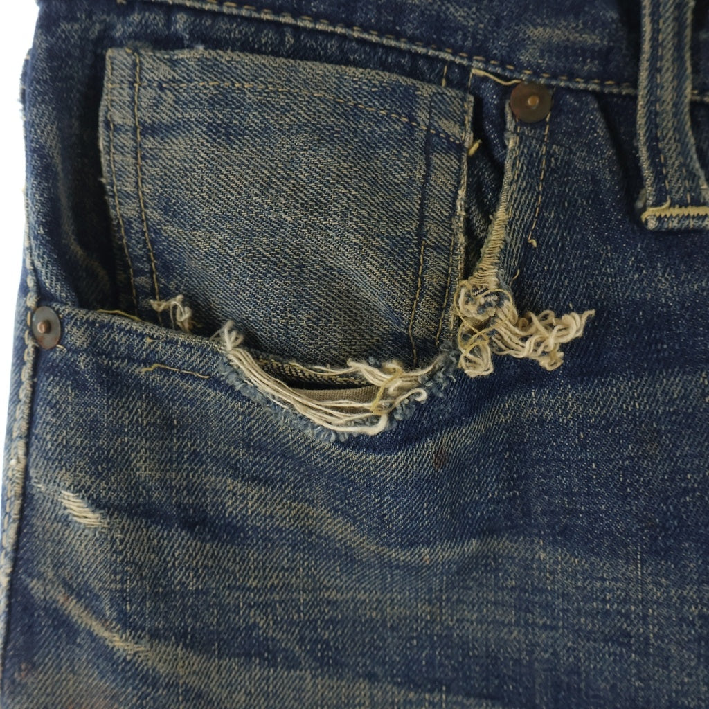 Levi's(リーバイス) 40S VINTAGE SS503XXB WW2 大戦モデル 革パッチ ボタン裏刻印 Vステッチ 隠しリベット 通常R ボタンフライ デニムパンツ インディゴ