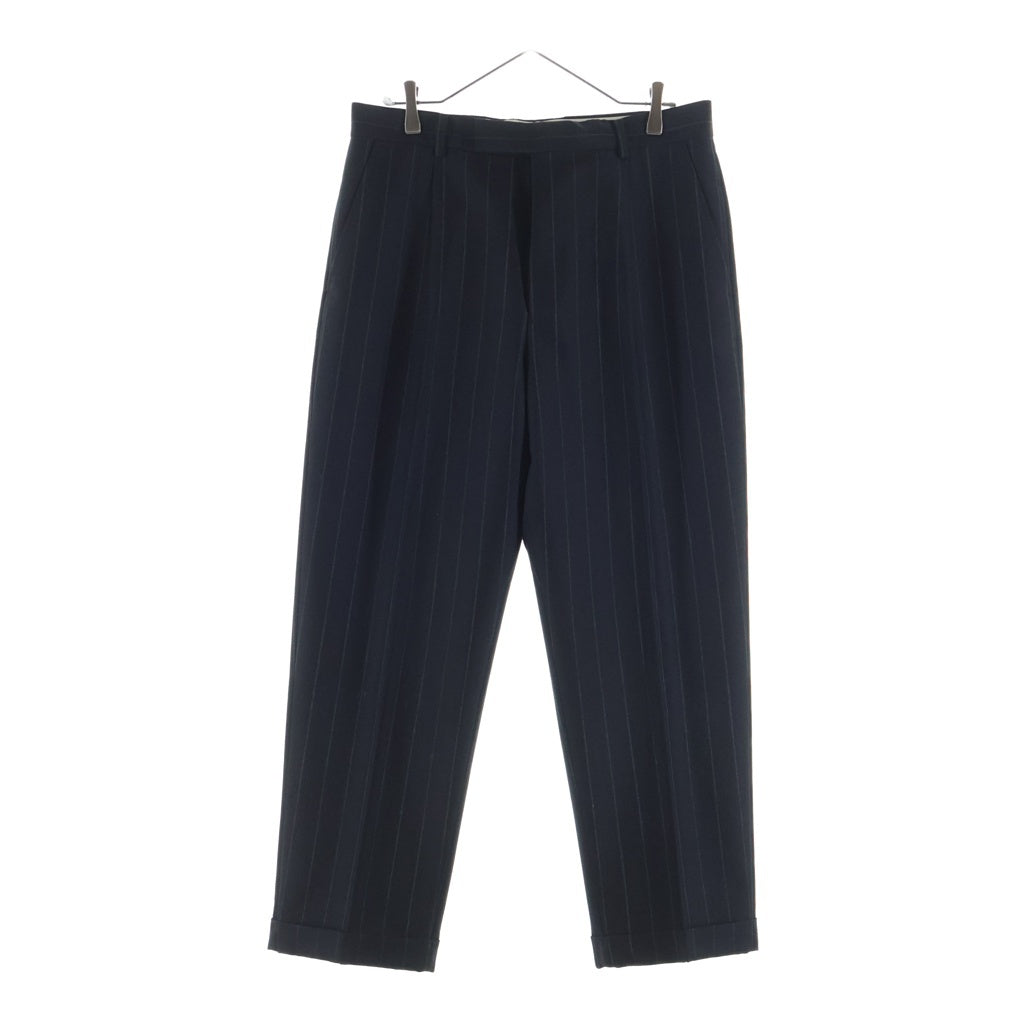 WACKO MARIA ワコマリア 24SS PLEATED TROUSERS (TYPE-2) CLOTH DORMEUIL ドーメル ストライプ スラックス ブラック/グレー WACKO MARIA(ワコマリア) 24SS PLEATED TROUSERS (TYPE-2) CLOTH