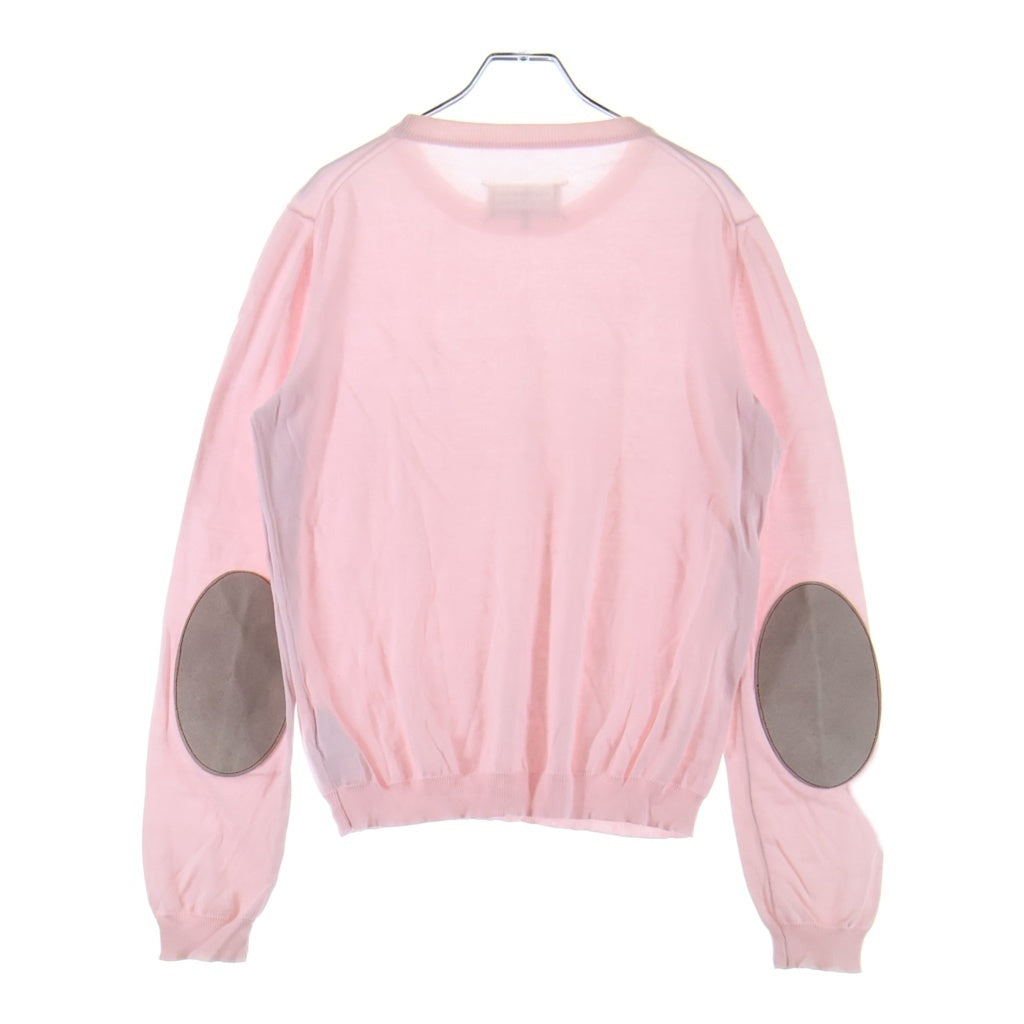 Maison Margiela(メゾンマルジェラ) 17SS ELBOW PATCH CREW NECK KNITWEAR エルボーパッチ クルーネック ニット ピンク S51HA0722 S15886 レディース