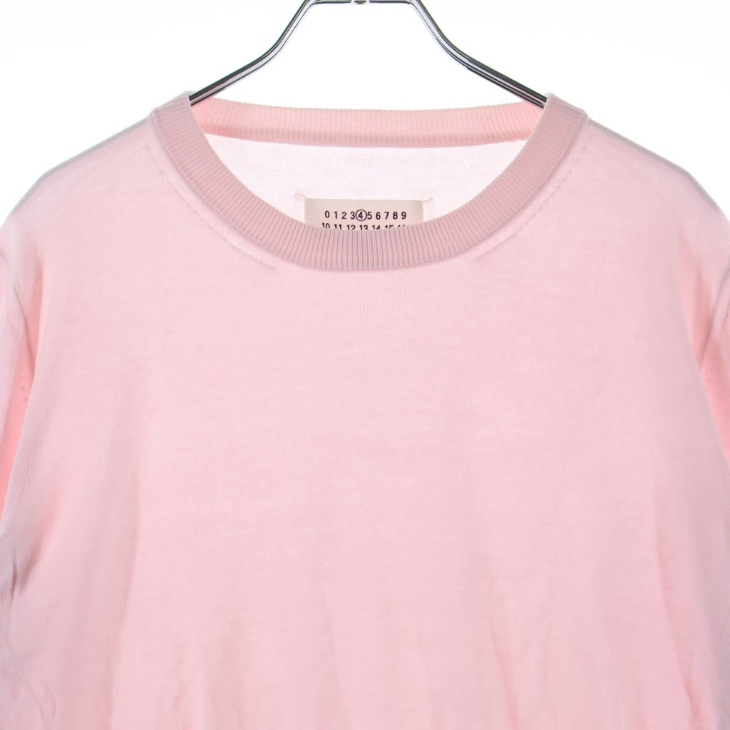 Maison Margiela(メゾンマルジェラ) 17SS ELBOW PATCH CREW NECK KNITWEAR エルボーパッチ クルーネック ニット ピンク S51HA0722 S15886 レディース