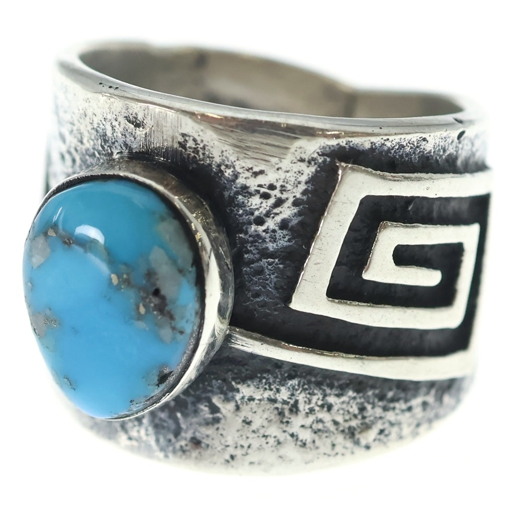 INDIAN JEWELRY インディアンジュエリー Navajo (ナバホ) Aaron Anderson Morenci Turquoise Tufa Cast Ring アーロン アンダーソン ターコイズ リング シルバー INDIAN JEWELRY(インディアンジュエリー) Navajo (ナバホ) Aaron