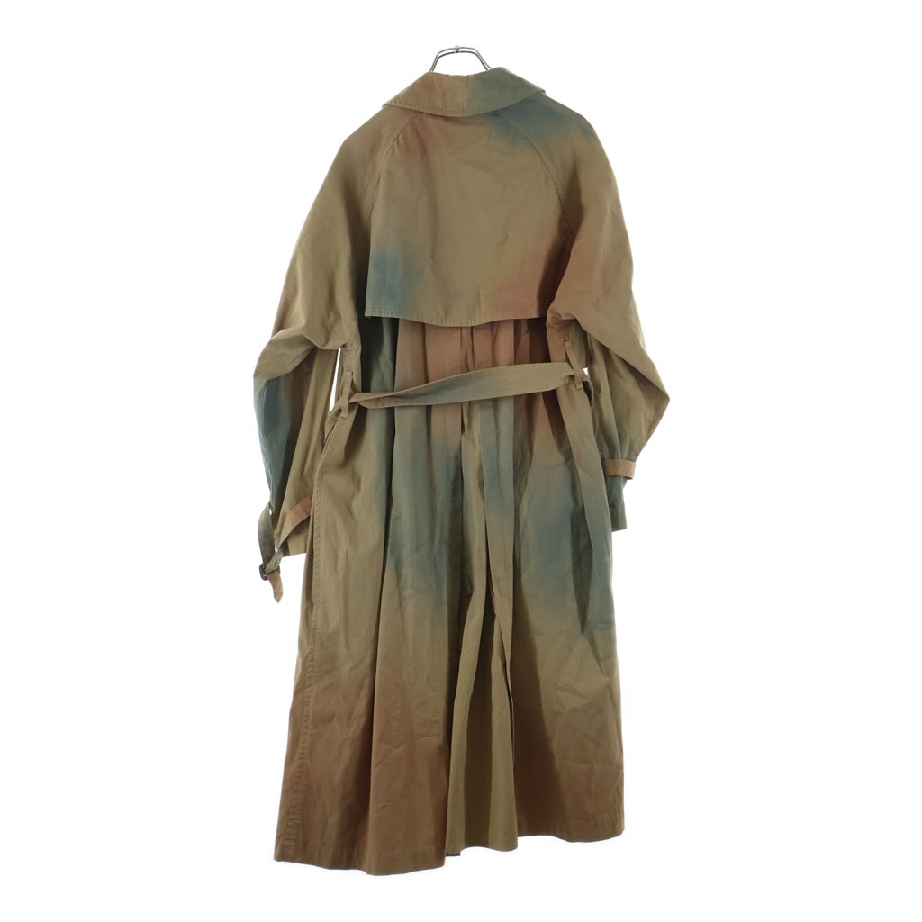 YOKE(ヨーク) 23SS SPRAY PRINTED TRENCH COAT スプレー加工 ペイント トレンチコート ベージュ/ブルー YK23SS0438C