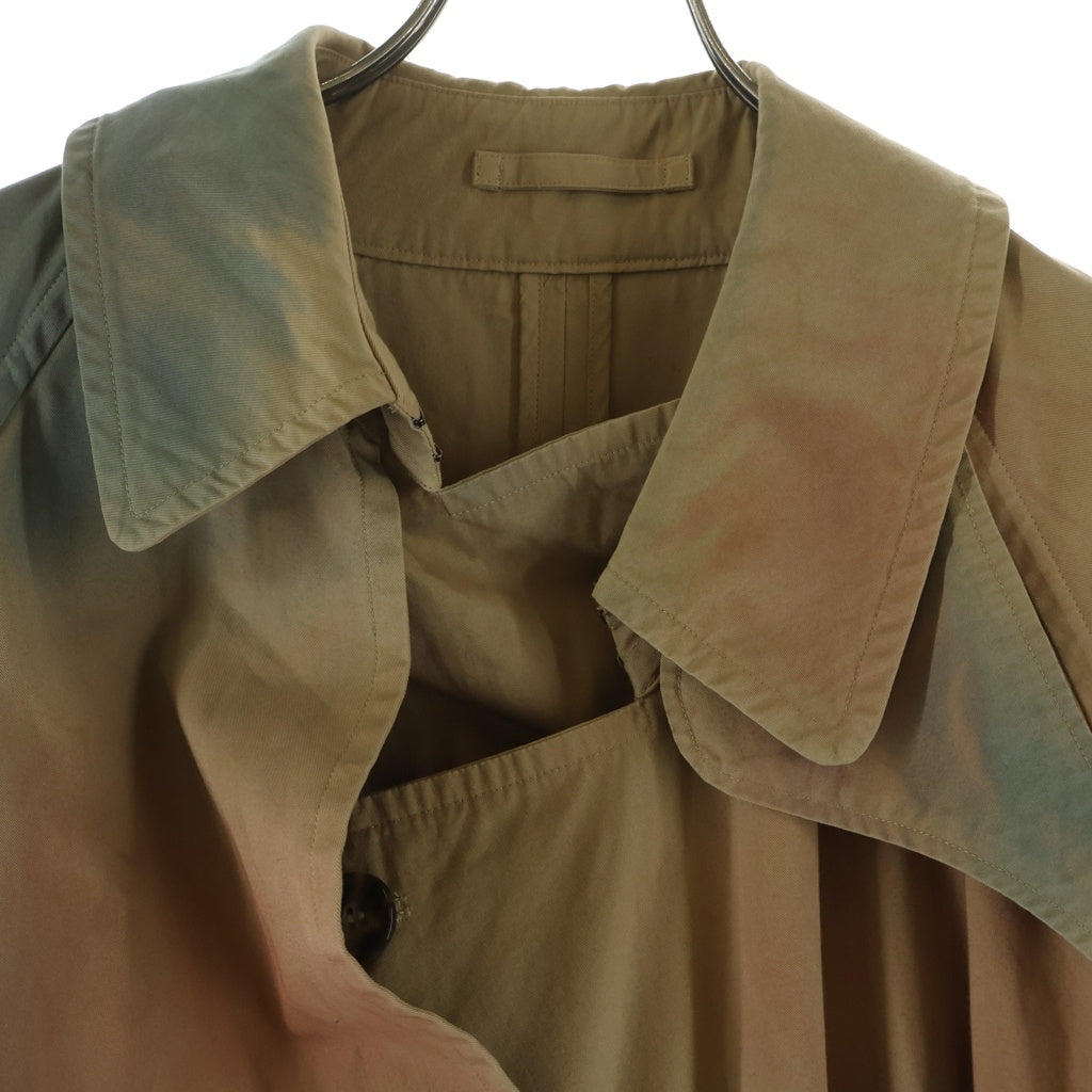 YOKE(ヨーク) 23SS SPRAY PRINTED TRENCH COAT スプレー加工 ペイント トレンチコート ベージュ/ブルー YK23SS0438C