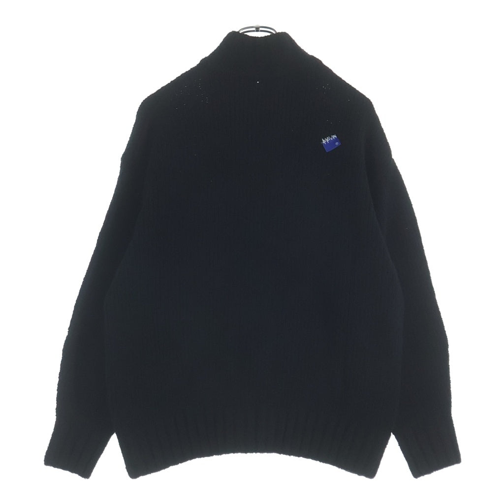 ADER ERROR(アーダーエラー) Sig BL Tag knit zip-up 01 ニット ジップアップ ブラック BO42FYKT0703BK