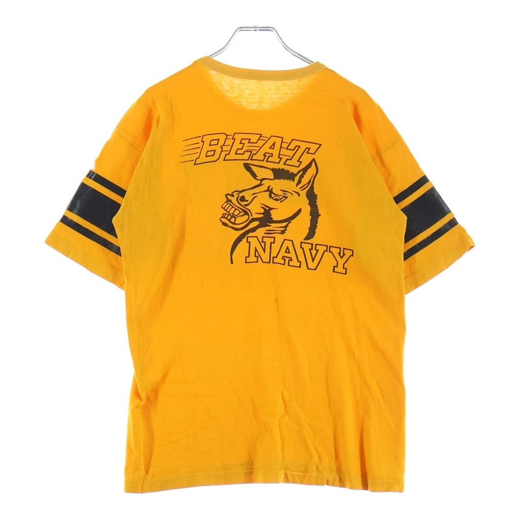 CHAMPION(チャンピオン) 60S RUNTAG FOOTBALL SHIRT ARMY BEAT NAVY C中ランタグ 染み込み 両面プリント フットボールシャツ イエロー/ブラック