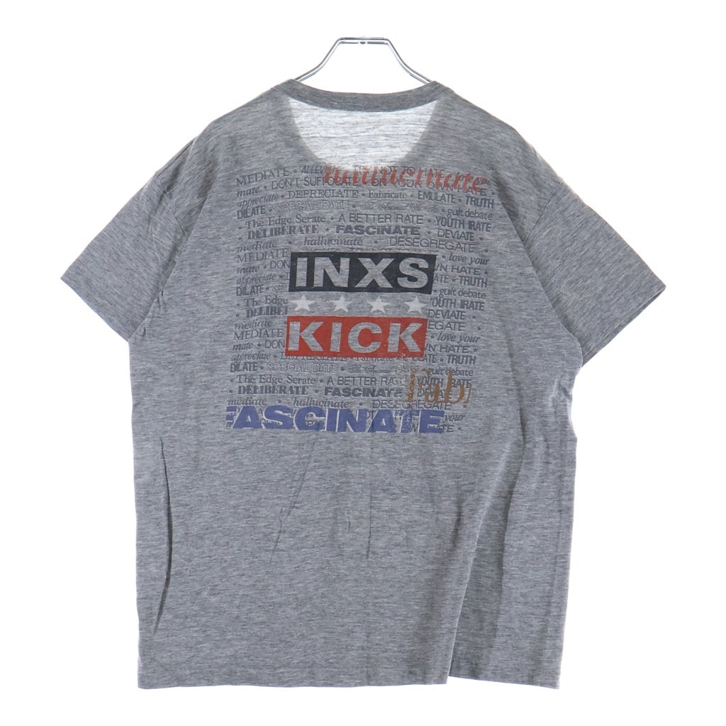 VINTAGE(ヴィンテージ) 80S INXS NEED YOU TONIGHT インエクセン 両面プリント 半袖カットソーTシャツ グレー