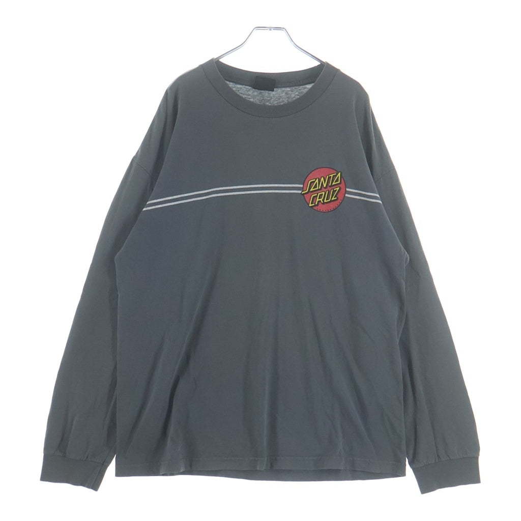 VINTAGE(ヴィンテージ) 90-00S SANTA CRUZ (サンタクルーズ) SKATEBOARDS L/S TEE NHSタグ 両面プリント スケート 長袖Tシャツ カットソー グレー