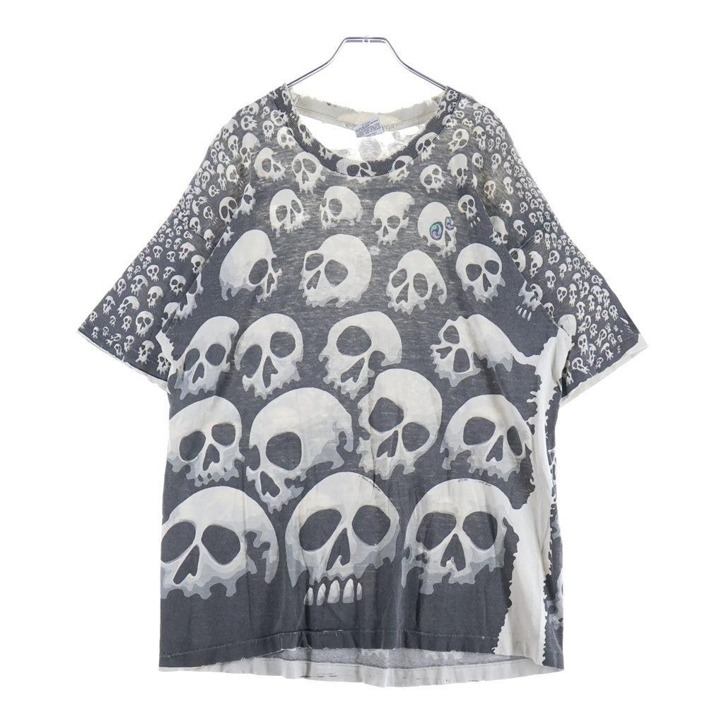 VINTAGE(ヴィンテージ) 90S SON OF SKULLS LIQUID BLUE スカル 両面プリント半袖カットソーTシャツ ブラック
