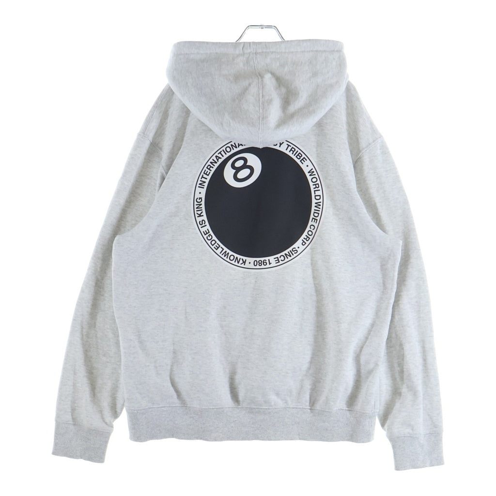 STUSSY(ステューシー) 8 BALL PRINT HOODIE エイトボール プリント フーディー パーカー グレー