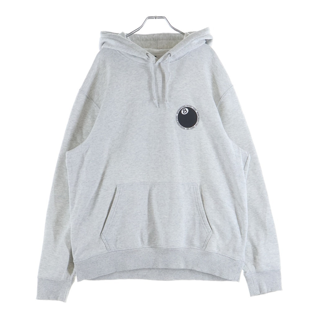 STUSSY(ステューシー) 8 BALL PRINT HOODIE エイトボール プリント フーディー パーカー グレー