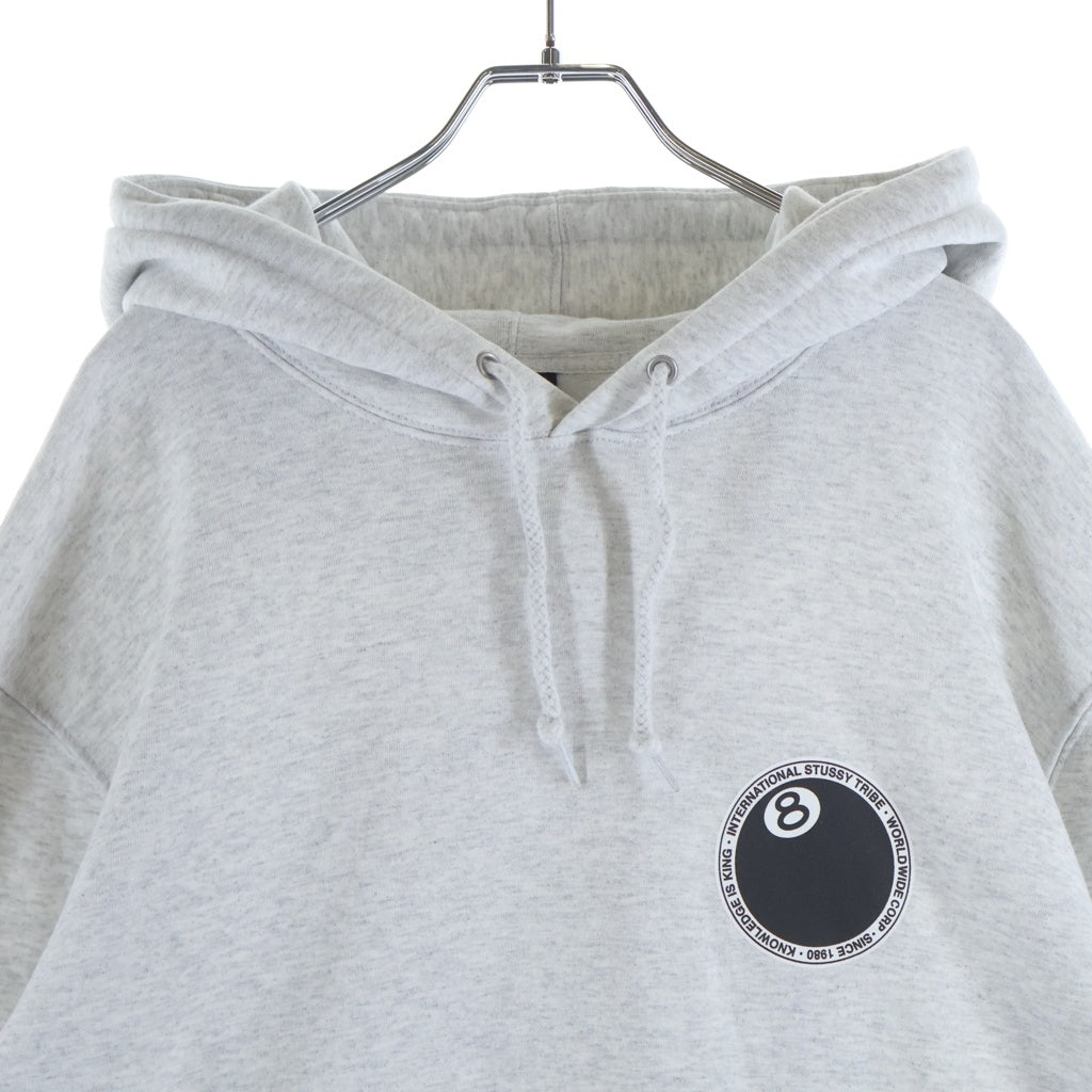 STUSSY(ステューシー) 8 BALL PRINT HOODIE エイトボール プリント フーディー パーカー グレー