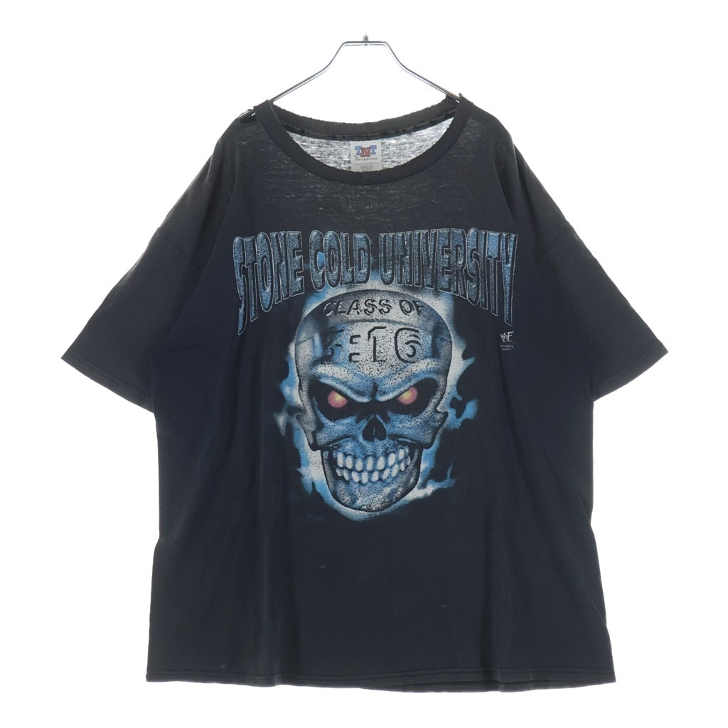 VINTAGE(ヴィンテージ) 90S STONE COLD UNIVERSITY 1998 WWF ストーン コールド プロレス 半袖Tシャツ カットソー ブラック