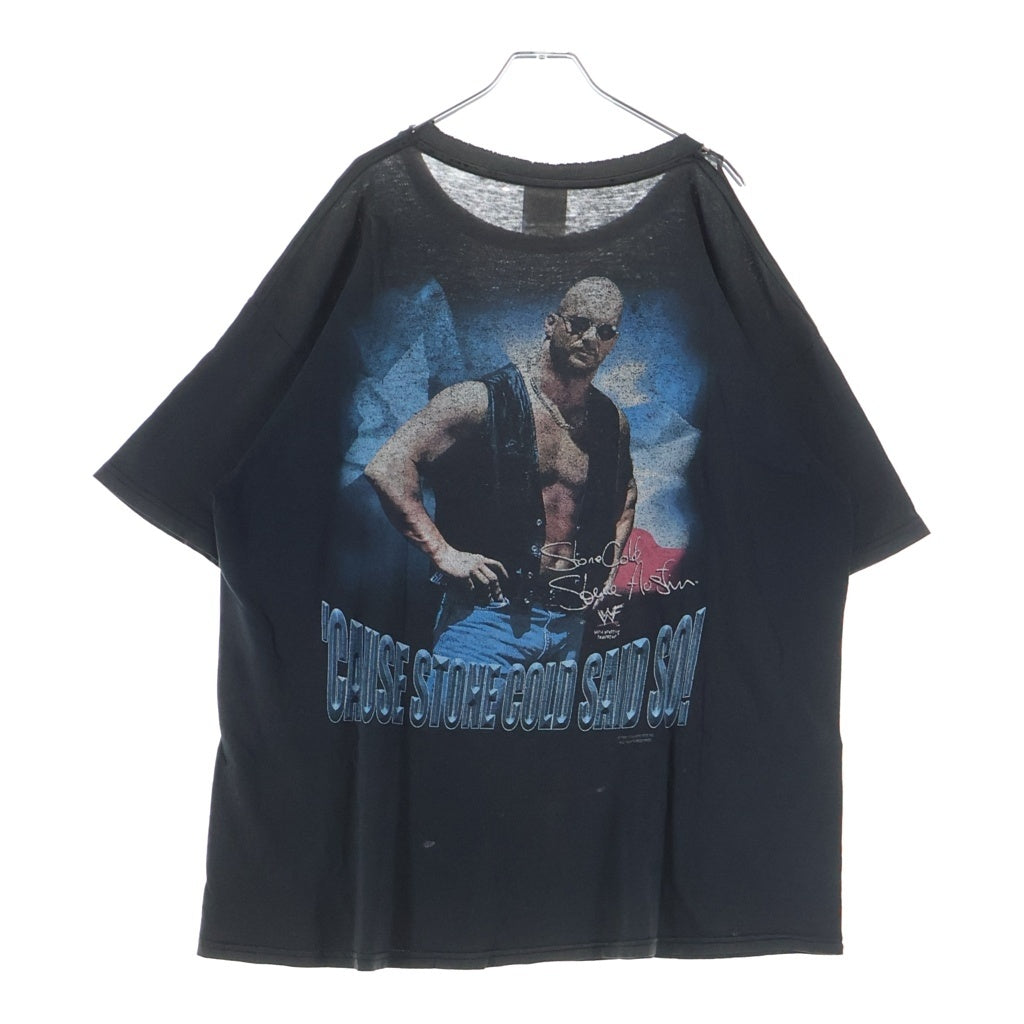 VINTAGE(ヴィンテージ) 90S STONE COLD UNIVERSITY 1998 WWF ストーン コールド プロレス 半袖Tシャツ カットソー ブラック